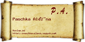 Paschka Aléna névjegykártya